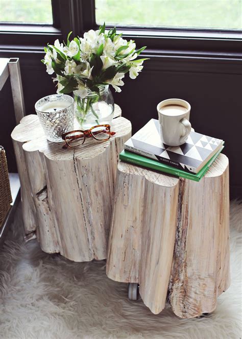 DIY Tree Stump Side Tables - A Beautiful Mess