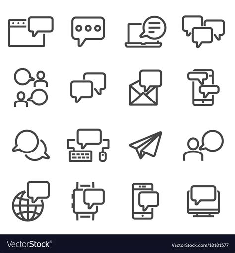 Communication speech bubble message symbols Vector Image