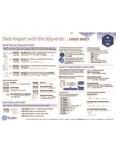 Data import with the tidyverse : : CHEAT SHEET / data-import-with-the ...