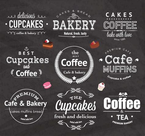 Vintage bakery cafe logo design set vector | Free download