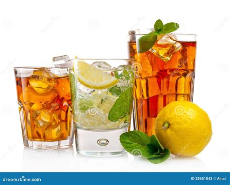 Refreshing drinks stock image. Image of three, mint, tea - 28651043