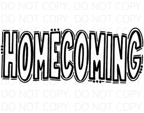 HOMECOMING Doodle Letters Sublimation PNG Digital - Etsy