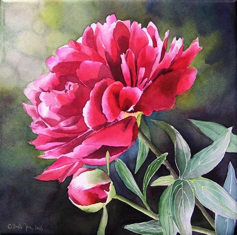 Rose Paintings and Flower Paintings in Watercolor and Oil | Peony painting, Beautiful paintings ...