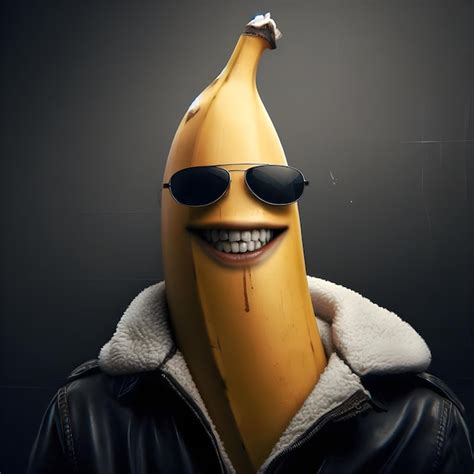 Premium Photo | A realistic caricature of cool banana