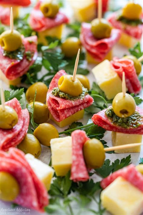 Salami and Cheese Skewers - Appetizer Addiction