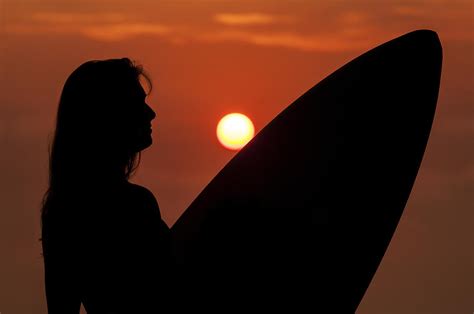 Surfer Girl Silhouette Photograph by Lee Kirchhevel