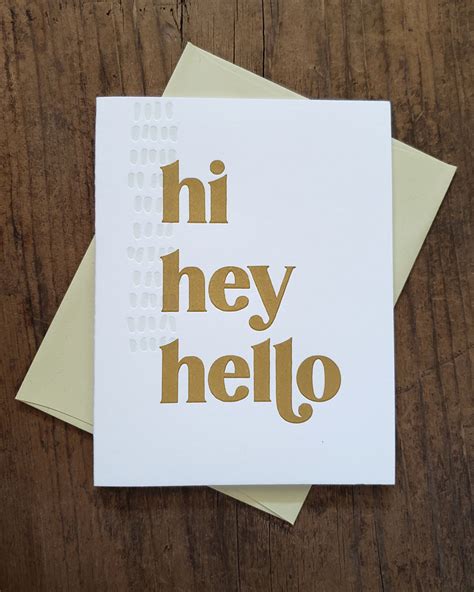 Hi Hey Hello | Letterpress Greeting Card - Iron Leaf Press