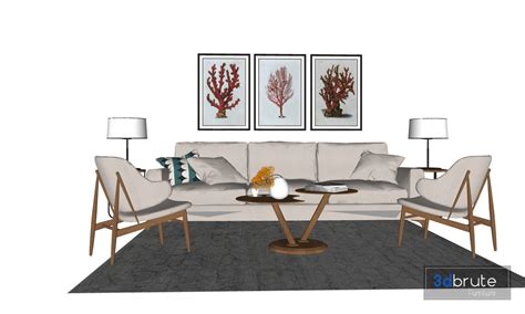 Sofa set Sketchup 3d model Sketchup Download Free 3dbrute