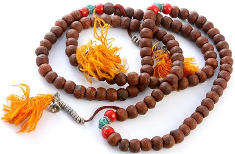 Sacred Buddhist Mala (Rosary) of 108 Beads for Chanting with Bell and Dorje | Exotic India Art