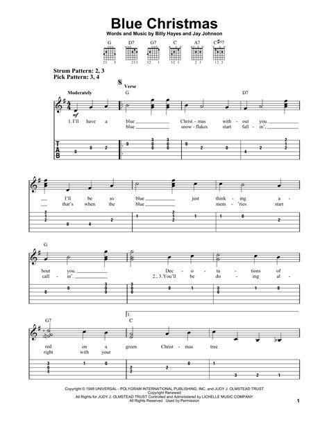 Blue Christmas by Elvis Presley - Easy Guitar Tab - Guitar Instructor