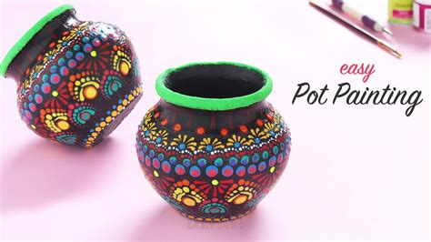 Pot Painting Ideas | Mandala Pot Painting | Pot Decoration Ideas - YouTube