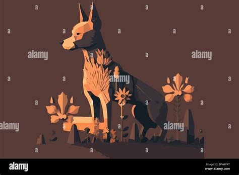 Dog folk art style vector illustration Stock Vector Image & Art - Alamy