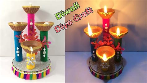 DIY How to make diwali decoration ideas at home easy.Diwali diya making ...