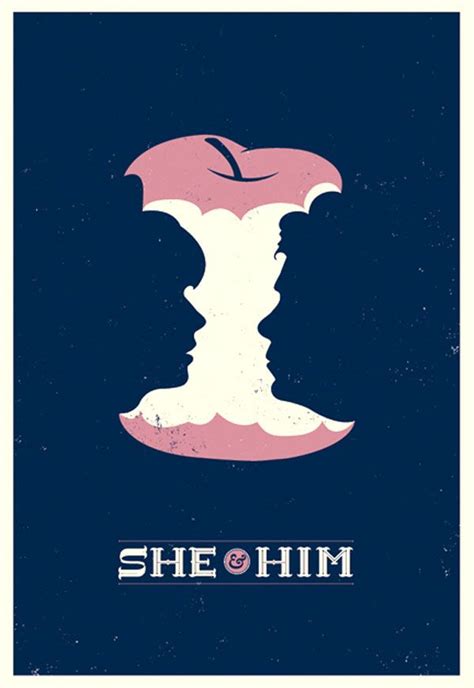 Classic example of figure/ground for the She & Him poster. Art And Illustration, Illustrations ...