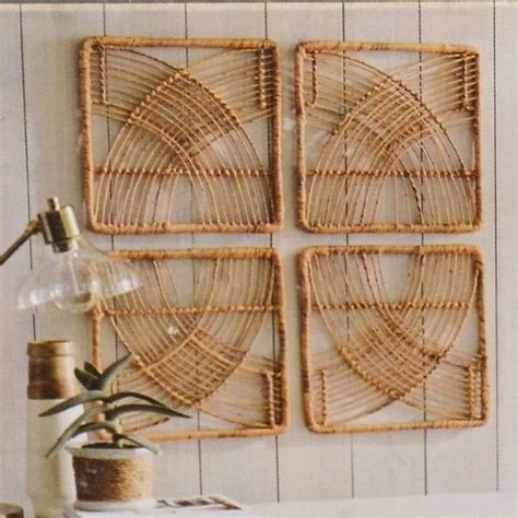 Cool item: Rattan Wicker Wall Art Set | Wicker wall, Rattan wall decor ...