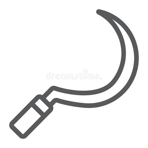 Sickle Thin Line Icon, Farming and Agriculture Stock Vector ...