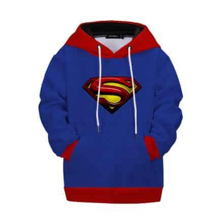 DC Comics Superman Emblem Logo Costume Style Kids Hoodie