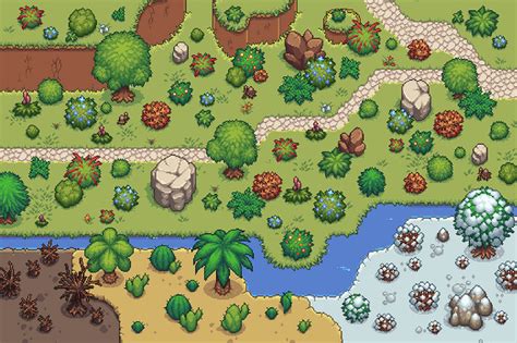 Free Top-Down Bushes Pixel Art by 2D Game Assets on Dribbble