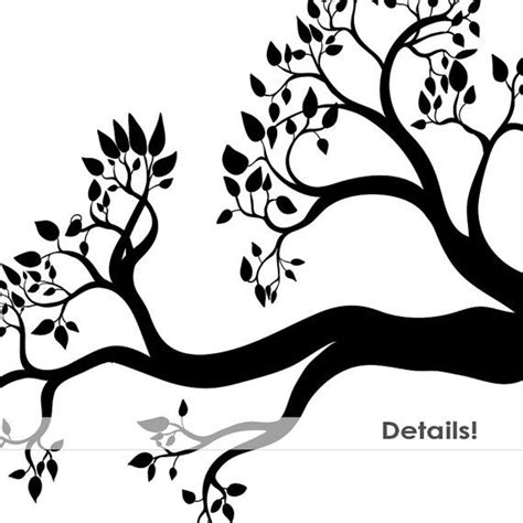 Tree Branch Silhouettes, Leaves Branch Clipart, Tree Branch Image Bird Nest & Pine Cone ...