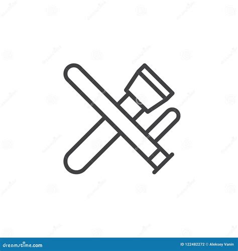 Police Baton and Flashlight Outline Icon Stock Vector - Illustration of pictogram, policeman ...