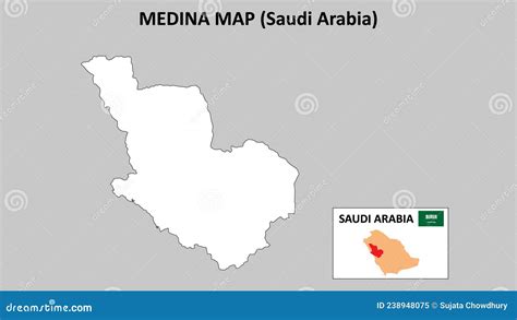 Medina Map.Medina Map Saudi Arabia with White Background and Line Map ...