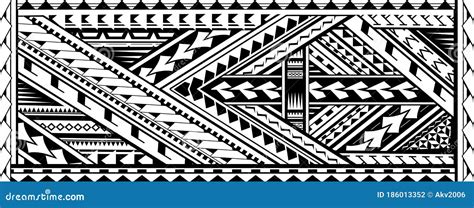 Art Tattoo Sleeve In Polynesian Style Border Vector Illustration ...