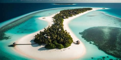 Premium AI Image | Beautiful aerial view of Maldives and tropical beach