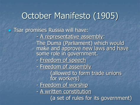 PPT - The October Manifesto PowerPoint Presentation - ID:1121386