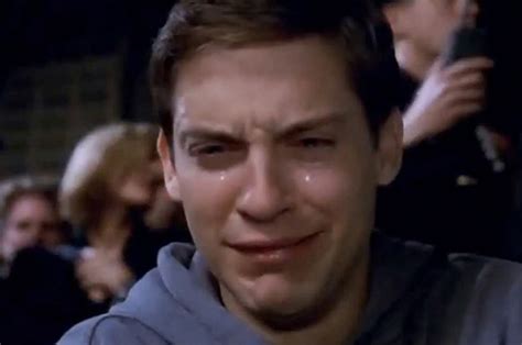 Peter Parker spider-man crying meme - Keep Meme