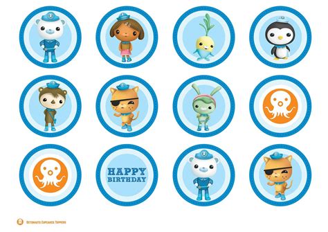 Octonauts Cupcakes Toppers Printable Octonauts Toppers - Etsy | Cupcake ...