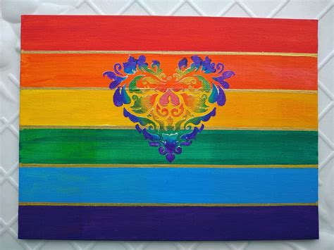 LGBT painting Original Art LGBTQ Flag Minimalist Wall Art | Etsy