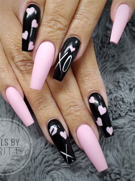 Purple Valentines Day Nails Coffin Shape - img-user