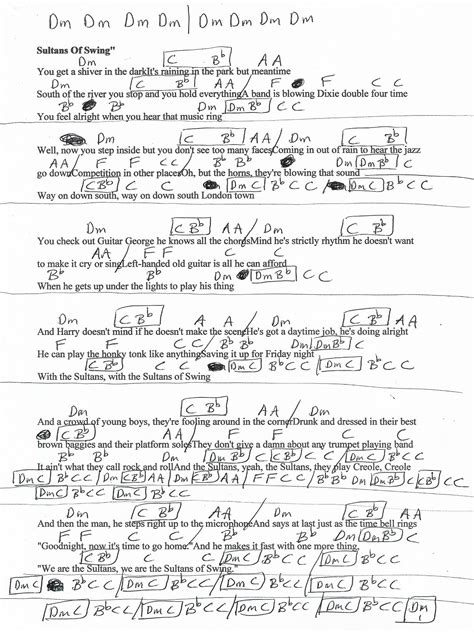 Sultans Of Swing Chords And Lyrics | Easy Guitar Chord