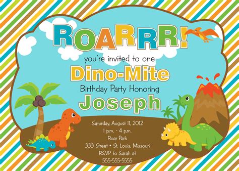 Free Printable Dinosaur Birthday Invitations | Dolanpedia