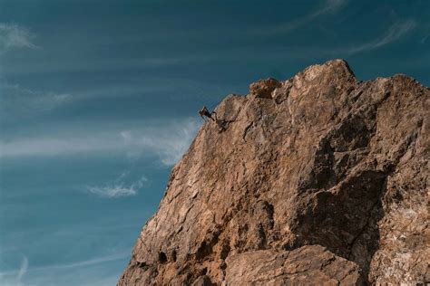 Cliff Person On Brown Mountain Malibu Image Free Photo