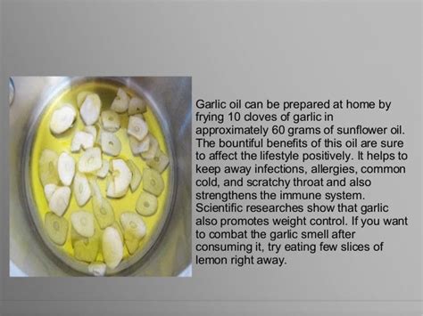 Health Benefits Of Garlic Oil