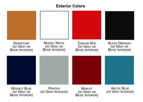 Hyundai Santa Fe Color Chart