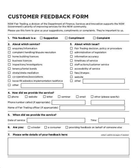 Customer Feedback Form Templates | 13+ Free Xlsx, Docs & PDF Samples, Formats, Examples,