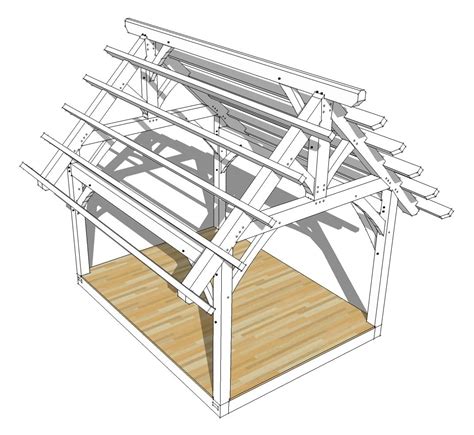 12x16 King Post Truss Plan - Timber Frame HQ