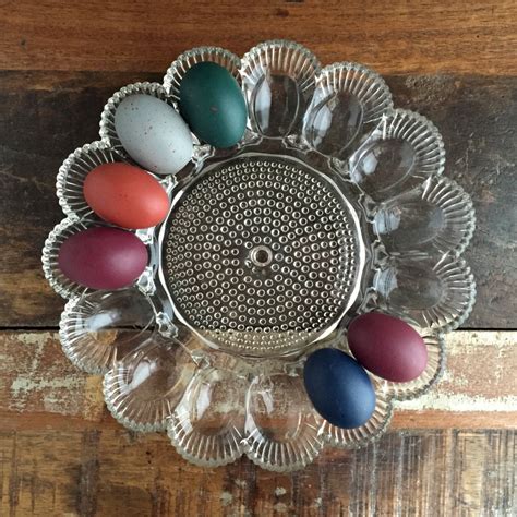 Indiana Glass Deviled Egg Plate Vintage Glass Deviled Egg