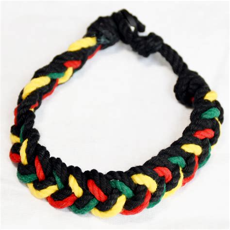 Rasta Braided Rope Cord Bracelet @ RastaEmpire.com