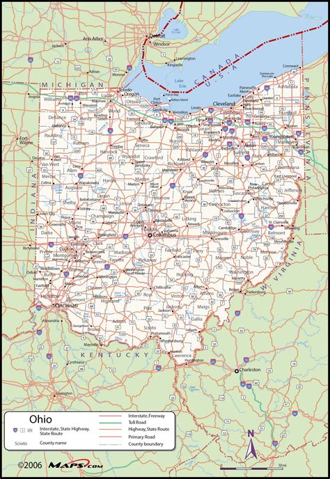 Ohio County Wall Map | Maps.com.com