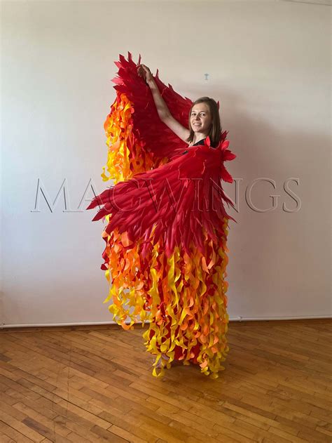 Moveable Phoenix Wings, Flame Wings, Adult Cosplay Costume, Fire Bird ...