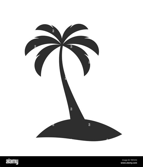 Single palm tree on the island. Vector illustration Stock Vector Image ...