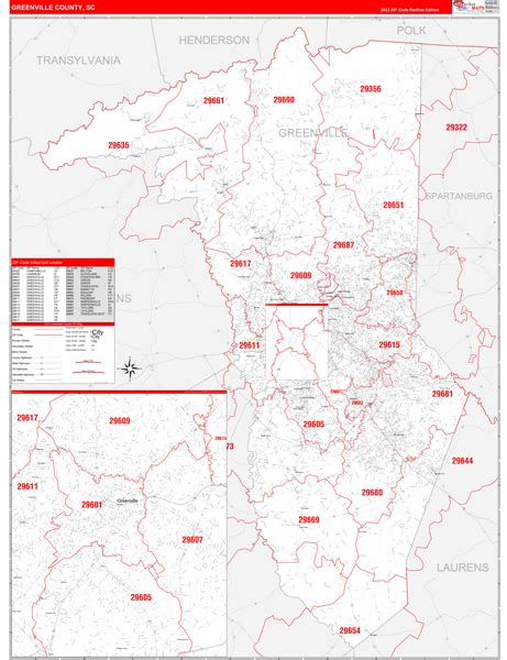Greenville County Zip Code Map