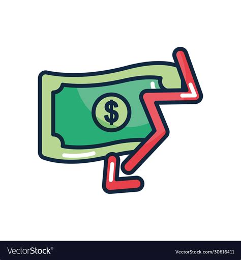 Financial broke concept money bill with Royalty Free Vector