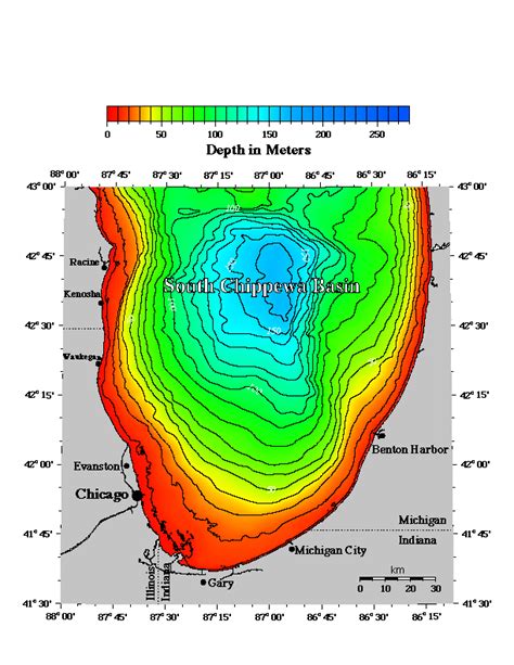 Bathymetry of Lake Michigan