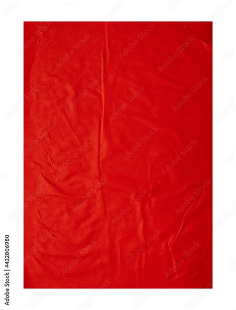 Red paper wrinkled poster template , blank glued creased paper sheet ...