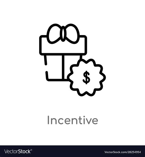 Outline incentive icon isolated black simple line Vector Image