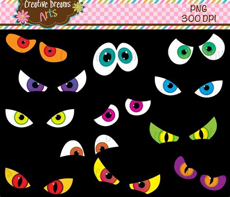 Spooky Eyes Clipart Instant Download - Etsy Canada